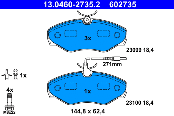 Brake Pad Set, disc brake (13.0460-2735.2)