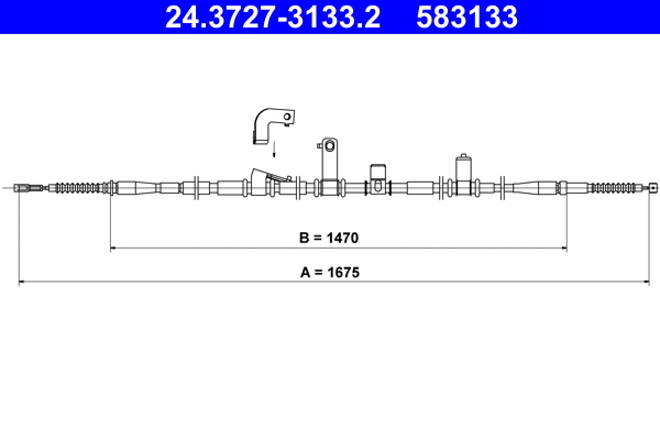 Cable Pull, parking brake (24.3727-3133.2)