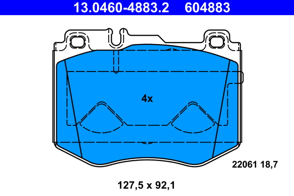 Brake Pad Set, disc brake (13.0460-4883.2)