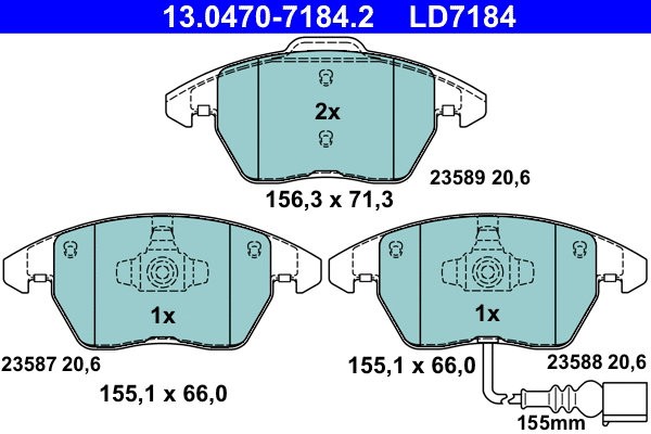 Brake Pad Set, disc brake (13.0470-7184.2)
