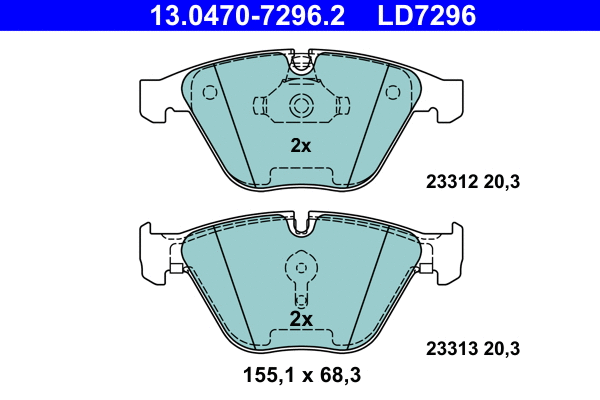 Brake Pad Set, disc brake (13.0470-7296.2)