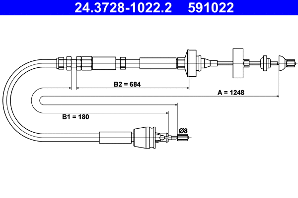Cable Pull, clutch control (24.3728-1022.2)