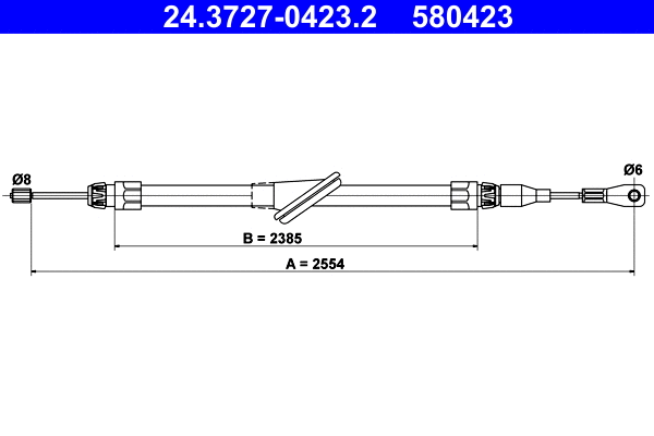 Cable Pull, parking brake (24.3727-0423.2)