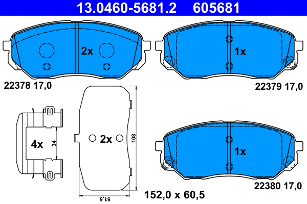 Brake Pad Set, disc brake (13.0460-5681.2)
