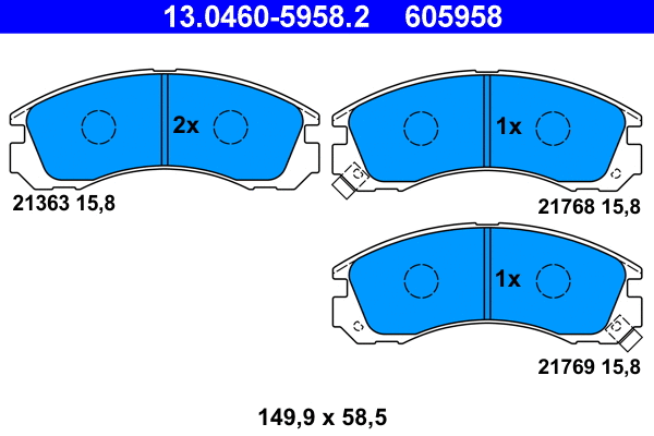 Brake Pad Set, disc brake (13.0460-5958.2)
