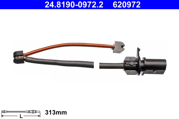 Warning Contact, brake pad wear (24.8190-0972.2)