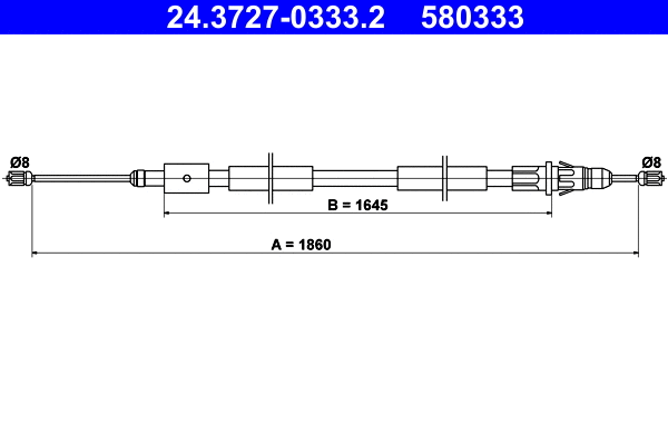 Cable Pull, parking brake (24.3727-0333.2)