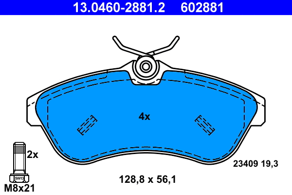 Brake Pad Set, disc brake (13.0460-2881.2)