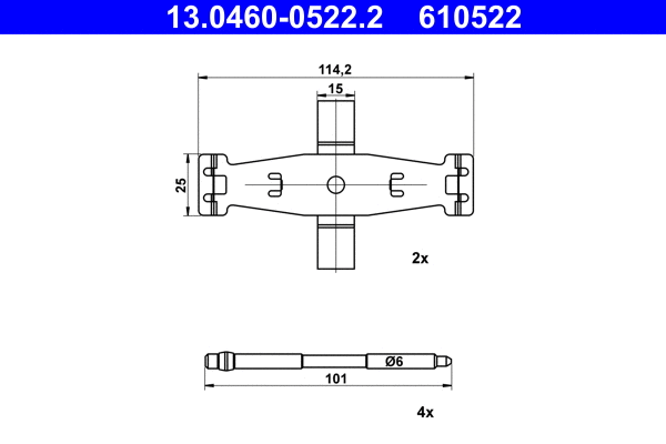 Accessory Kit, disc brake pad (13.0460-0522.2)