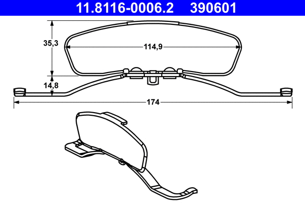 Spring, brake caliper (11.8116-0006.2)