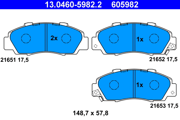 Brake Pad Set, disc brake (13.0460-5982.2)