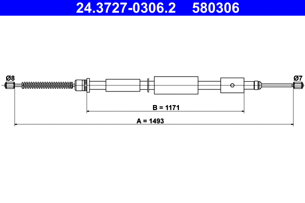 Cable Pull, parking brake (24.3727-0306.2)