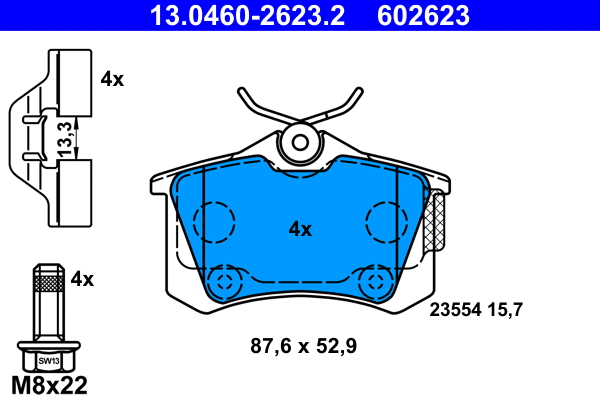 Brake Pad Set, disc brake (13.0460-2623.2)