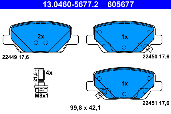 Brake Pad Set, disc brake (13.0460-5677.2)