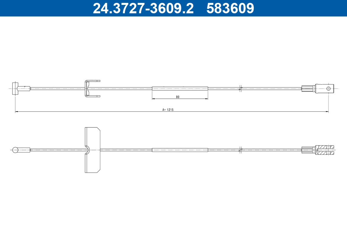 Cable Pull, parking brake (24.3727-3609.2)