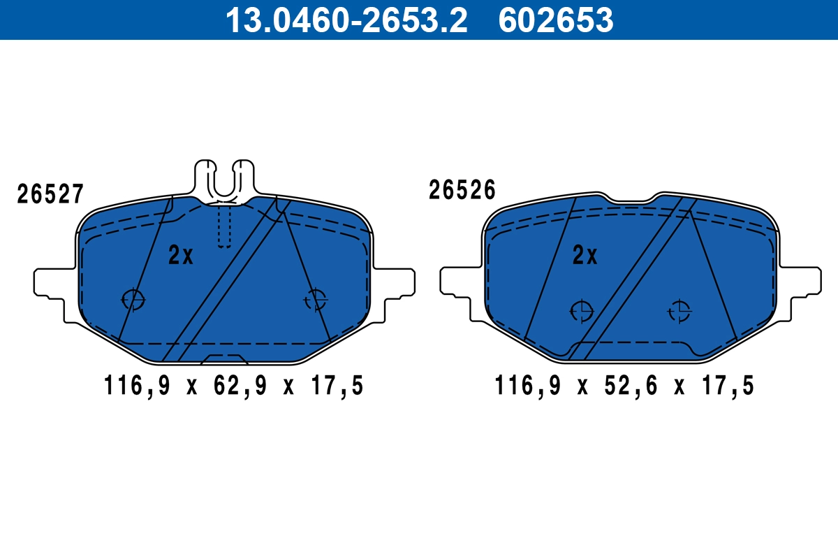 Brake Pad Set, disc brake (13.0460-2653.2)