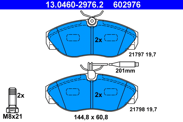 Brake Pad Set, disc brake (13.0460-2976.2)