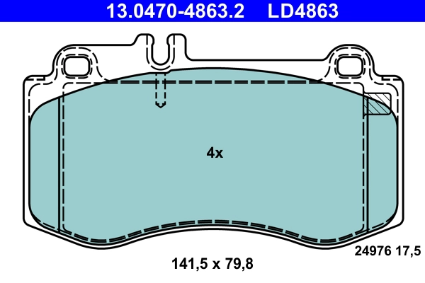 Brake Pad Set, disc brake (13.0470-4863.2)