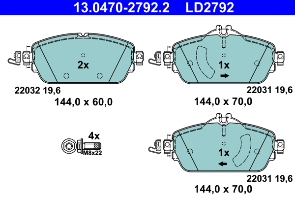 Brake Pad Set, disc brake (13.0470-2792.2)