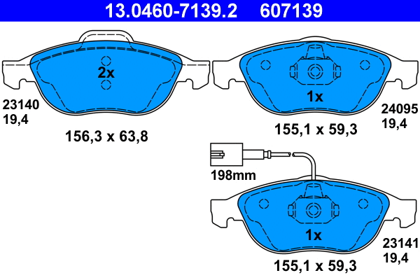 Brake Pad Set, disc brake (13.0460-7139.2)