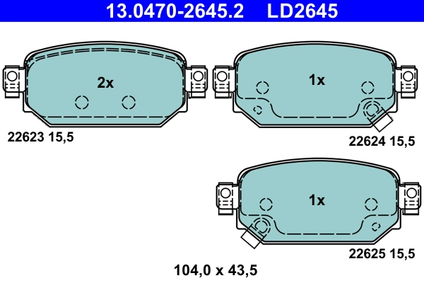 Brake Pad Set, disc brake (13.0470-2645.2)