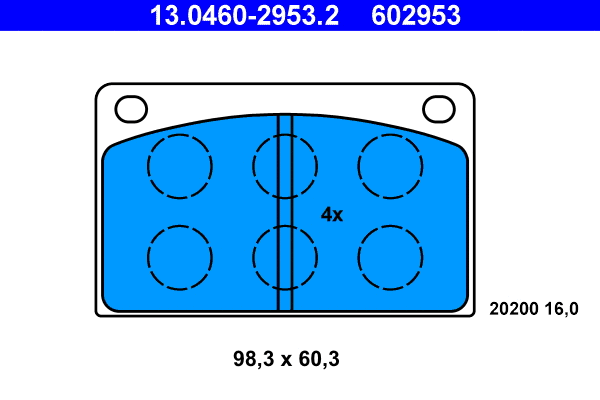 Brake Pad Set, disc brake (13.0460-2953.2)