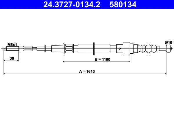 Cable Pull, parking brake (24.3727-0134.2)