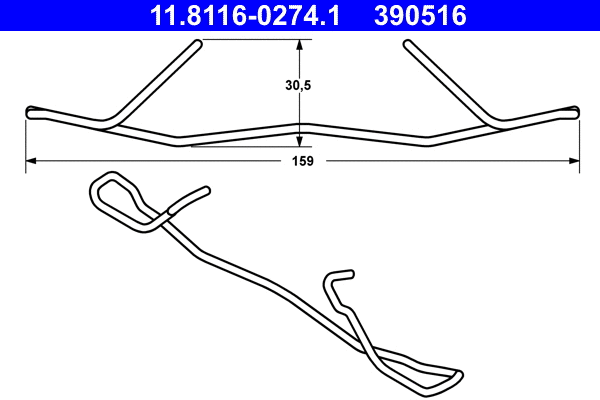 Spring, brake caliper (11.8116-0274.1)