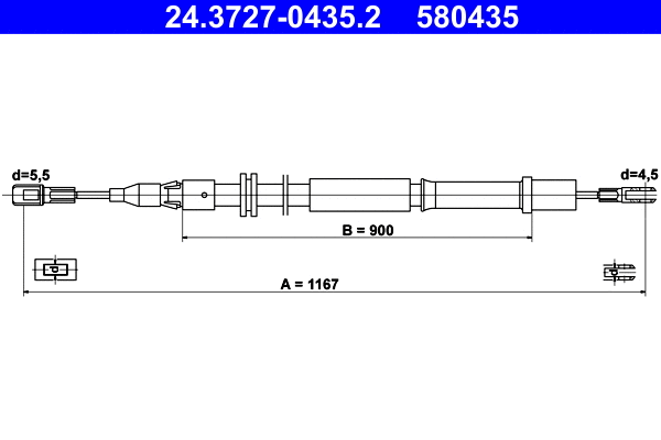Cable Pull, parking brake (24.3727-0435.2)