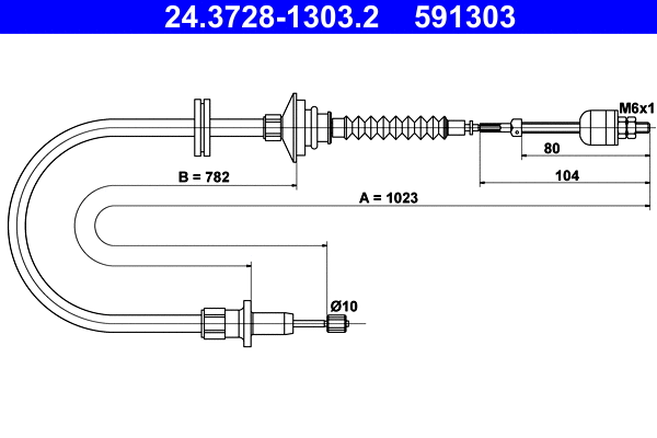Cable Pull, clutch control (24.3728-1303.2)