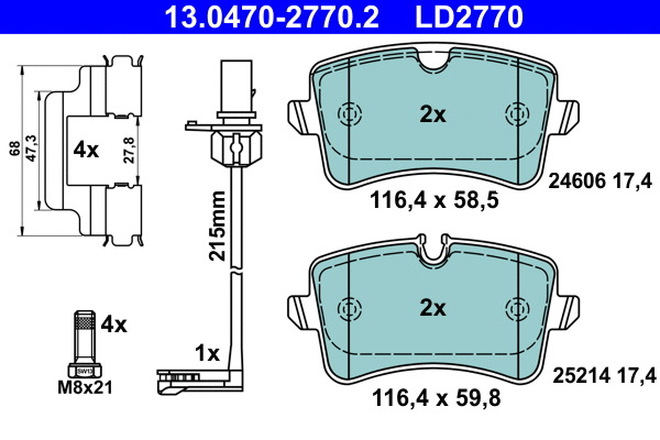 Brake Pad Set, disc brake (13.0470-2770.2)