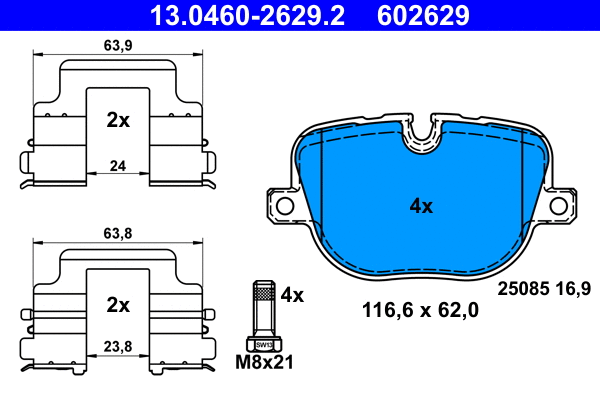 Brake Pad Set, disc brake (13.0460-2629.2)