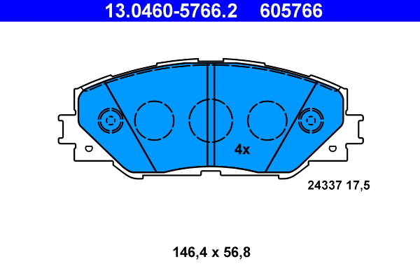 Brake Pad Set, disc brake (13.0460-5766.2)