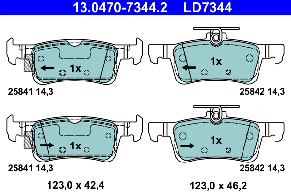 Brake Pad Set, disc brake (13.0470-7344.2)