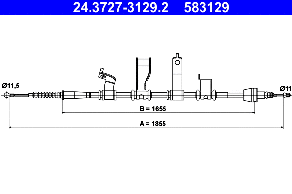 Cable Pull, parking brake (24.3727-3129.2)