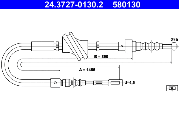 Cable Pull, parking brake (24.3727-0130.2)