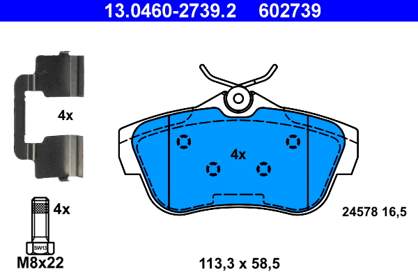 Brake Pad Set, disc brake (13.0460-2739.2)
