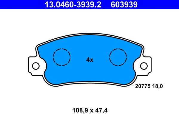 Brake Pad Set, disc brake (13.0460-3939.2)