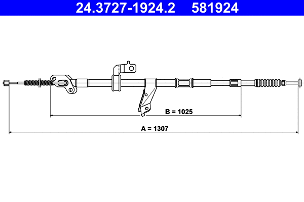 Cable Pull, parking brake (24.3727-1924.2)