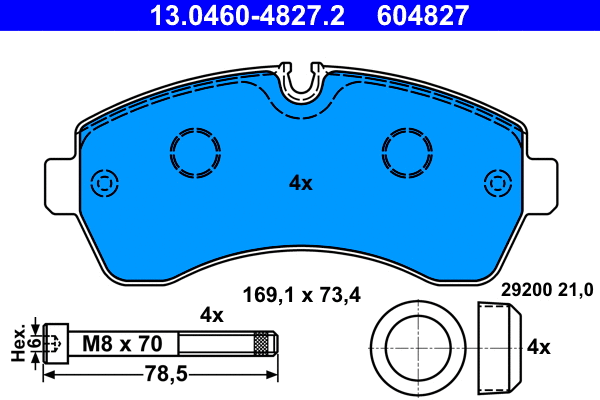 Brake Pad Set, disc brake (13.0460-4827.2)