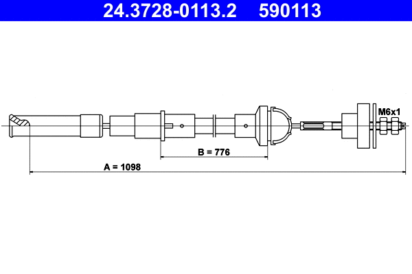 Cable Pull, clutch control (24.3728-0113.2)