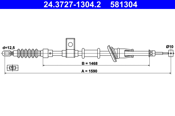 Cable Pull, parking brake (24.3727-1304.2)