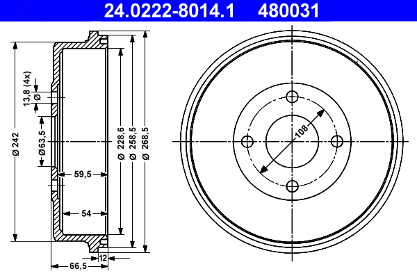 Brake Drum (24.0222-8014.1)