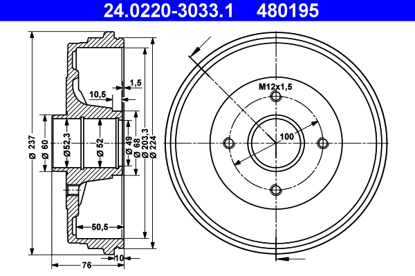 Brake Drum (24.0220-3033.1)