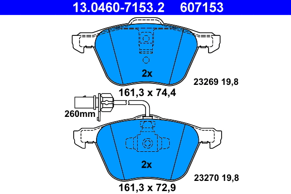 Brake Pad Set, disc brake (13.0460-7153.2)