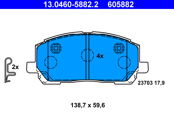 Brake Pad Set, disc brake (13.0460-5882.2)