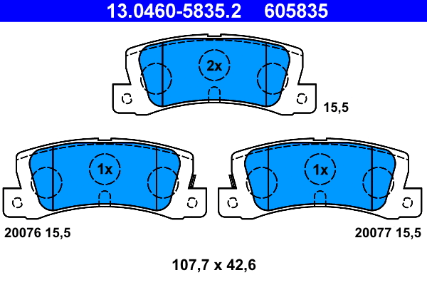 Brake Pad Set, disc brake (13.0460-5835.2)