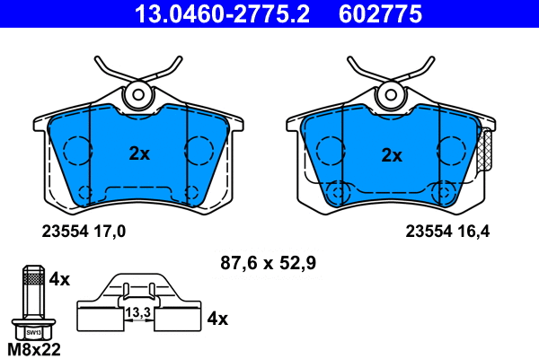 Brake Pad Set, disc brake (13.0460-2775.2)