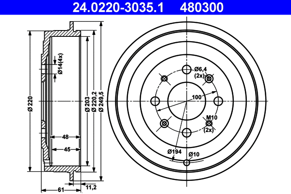 Brake Drum (24.0220-3035.1)