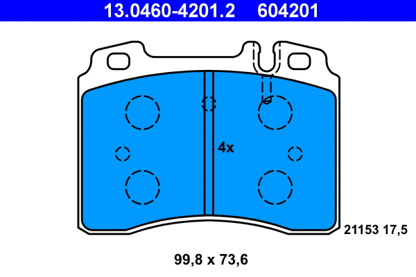 Brake Pad Set, disc brake (13.0460-4201.2)